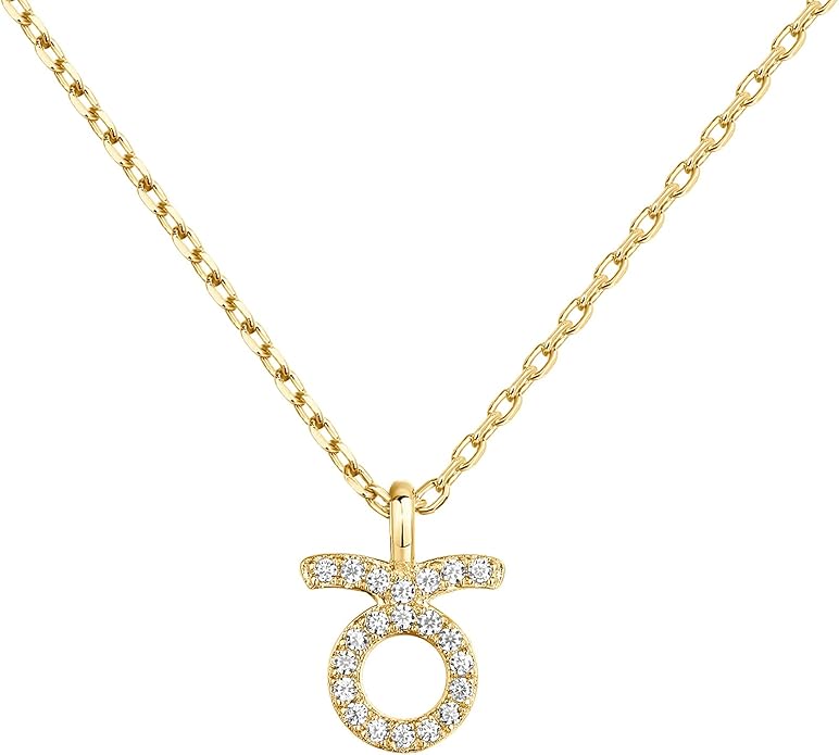 PAVOI 14K Gold Plated Cubic Zirconia Astrology Necklaces for Women - Zodiac Pendant Jewelry Gifts - Zodiac Sign Pendant Necklaces