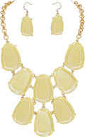 Firstmeet Chunky Bubble Statement Collar Necklace with Earrings for Women