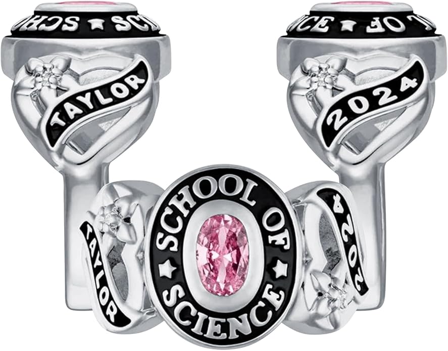 Custom Class Ring 925 Sterling Silver Birthstone Customized Personalized High School College University Women's Class Ring Graduation Gifts