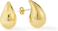 Women's Large Teardrop Earrings, High-Polish, in 10K Yellow Gold