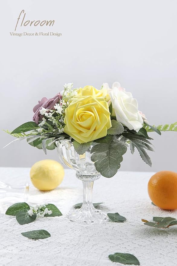 Artificial Flowers 50pcs Realistic White Foam Fake Roses - Image 3
