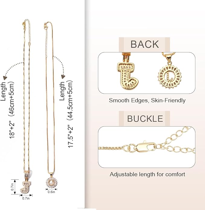 Letter Necklace 14k Gold Plated Bling Dainty Necklaces Trendy Chunky Custom Name Necklace Personalized Round Circle Pendant Zirconia Letters Name Crystal Jewelry Gifts for Women