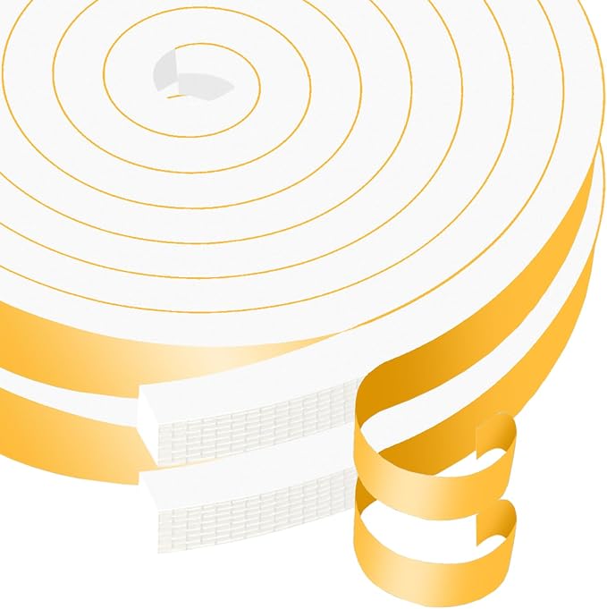 Door Seal Strip, High Density CR Insulation Tape, 1/2 in x 1/2 in x 26Ft | by MIKONIYA