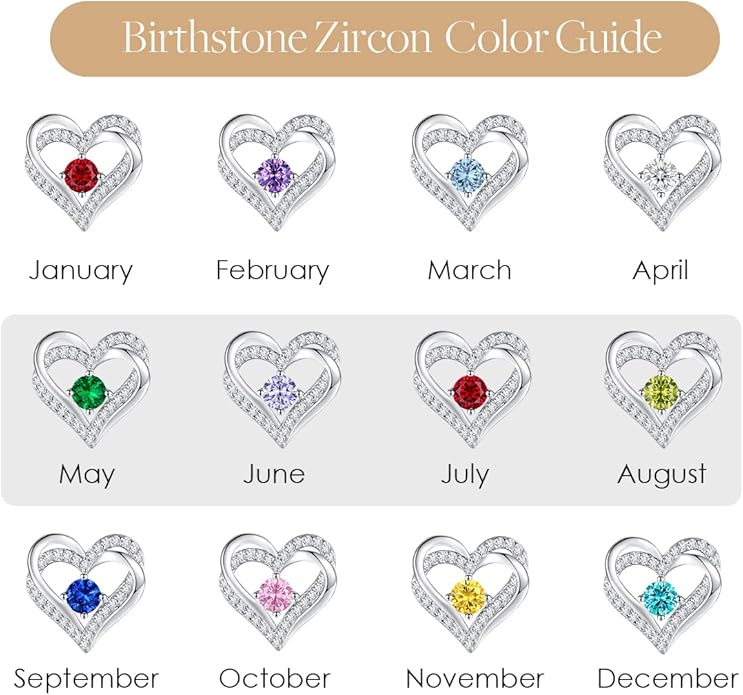 CDE Forever Love Heart Stud Earrings for Women, 925 Sterling Silver Birthstone Heart Stud Earrings Christmas Day Mother's Day Gift Anniversary Birthday Jewelry Gifts for Women Wife Her
