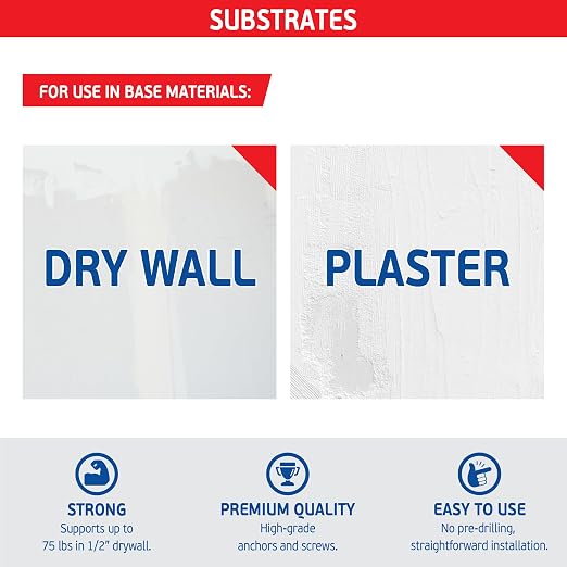 #8 Zinc Plaster Bite Self-Drilling Drywall Anchors w/Screws – Heavy Duty Zinc - Image 6