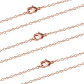 ALEXCRAFT Wholesale 12PCS Rose Gold Plated Solid Brass Chain Finished Flat Cable Chains Bulk for Jewelry Making (26"(2.0MM)