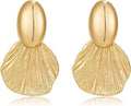 Gold/Silver Shell Dangle Earrings for Women Seashell Drop Dangle Earrings Ocean Beach Earrings Summer Jewelry