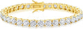 KRKC Tennis Bracelet for Women 14K White Gold Plated, AAAAA+ Classic Cubic Zirconia Bracelet with 2mm-5mm Width, Durable Gold Bracelets Jewelry Christmas Gift, Size 6.5-8 Inches Hypoallergenic