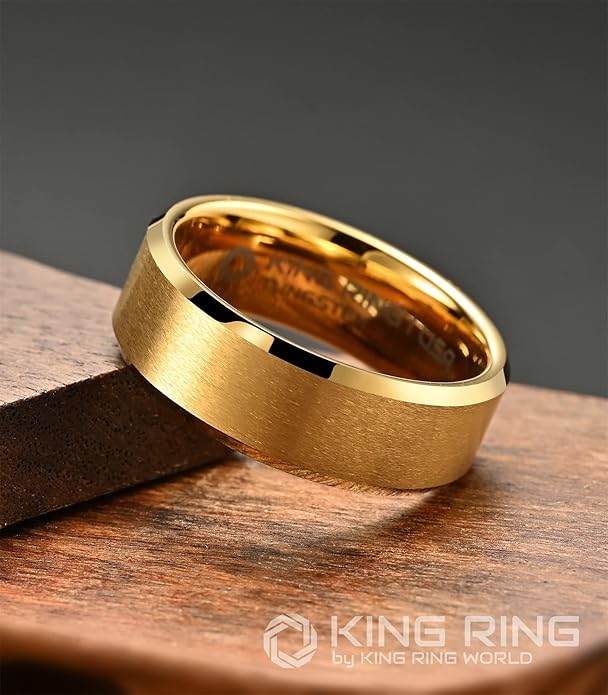 King Ring Tungsten 4/6/8/10mm Rings – Super Polished Matt Finish Tungsten Rings – Designed in USA