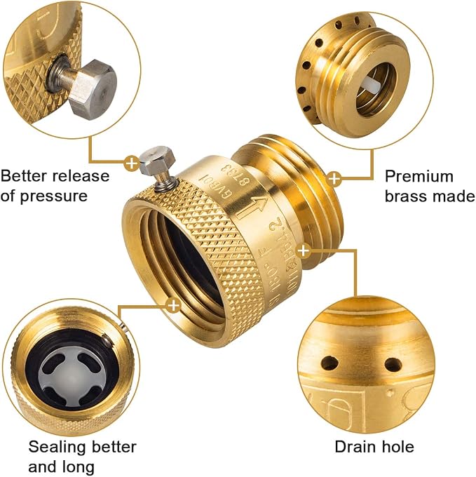 2-Pack Brass Vacuum Breaker Set 3/4" Anti-Siphon Hose Bib Valve - Image 2