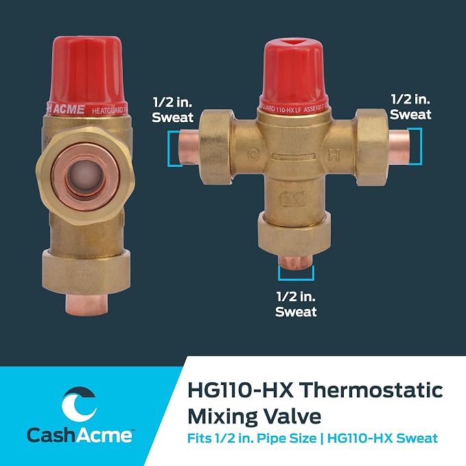 Cash Acme 1/2 Inch HG110-HX Thermostatic Mixing Valve - Image 5