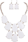 Firstmeet Chunky Bubble Statement Collar Necklace with Earrings for Women