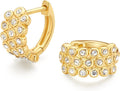 18K Gold Plated Huggie Hoop Earrings for Women, 925 Sterling Silver Post, Hypoallergenic Small Earrings