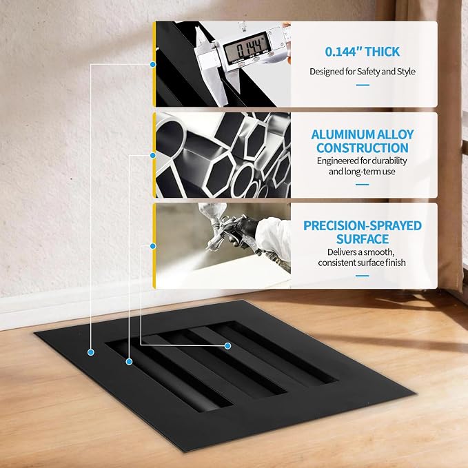 6x6 Modern AC Vent Cover, Decorative Air Vent Register Grille - Image 5