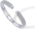 PAVOI 14k Gold Plated Cuff Bracelets | CZ Cuff Gold Bracelets for Women with Premium Pave Setting | Waterproof Hypoallergenic Jewelry | Trendy Elegant Style | 7-Inch Bangle Design