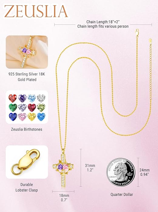 Valentine's Day Gifts for Wife 925 Sterling Silver Double Birthstone Pendant Necklaces I Love You for Always and Forever Necklace Anniversary Birthday Gifts for Wife Girlfriend Mom Her