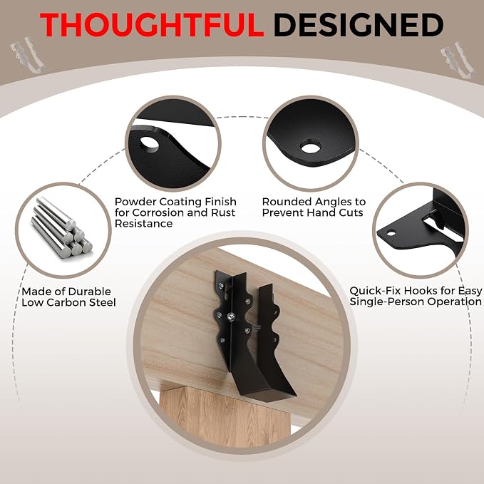 25Pcs Black 2x6 Joist Hangers for Wood, 18 Gauge Metal Face Mount Joist Hanger - Image 7