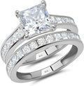 MAX + STONE 10K Gold 3.0 Carat Princess Cut Cubic Zirconia Engagement Ring with Wedding Band Set | CZ Wedding Rings for Women in Size 4.5 to 9 with Gift Box