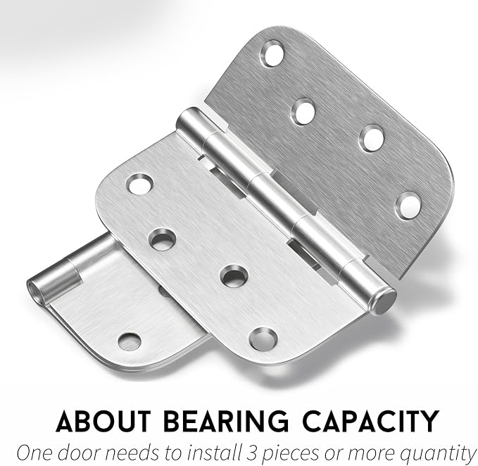 6 Pack goldenwarm 4 inch Brushed Nickel Door Hinges Satin Nickel Exterior Door - Image 5