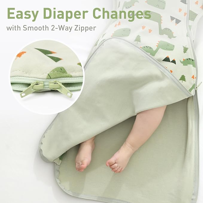 Premium Soft Cotton Swaddle Blanket Sleep Sack Arms Up Design 2 Packs 3-6 Months, Hands Up 3-Way Transitions to Arms-Free Wearable Sleeping Sack Bag for Baby Boys Girls Snug Fit Calms Startle Reflex