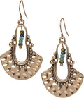 SPUNKYsoul Boho Dangle Earrings for Women – Lightweight Tribal Fan Paddle Design with Hieroglyphic Accents – Unique Handmade Gift Idea for Her