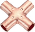 PATIKIL 1/4 Inch ID Copper Union Cross Pipe Fitting, 4 Way Welding Copper End by PATIKIL