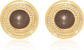 Faux Pearl Gold Plated Stud Earrings for Women, Hypoallergenic Stainless Steel Ear Pin, Available in a Variety of Pearl Colors