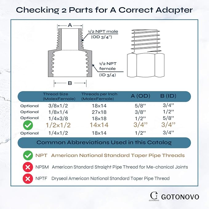 gotonovo NPT 1/2 Female Thread to 1/2 Inch Male Thread Pipe Fitting Converter - Image 6