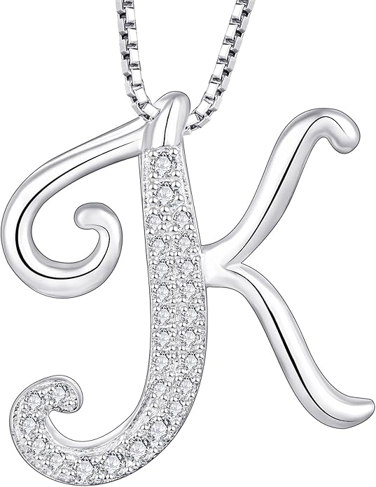 STARCHENIE Initial Necklace for Women 925 Sterling Silver Letter A-Z Pendant 26 Alphabet Jewelry