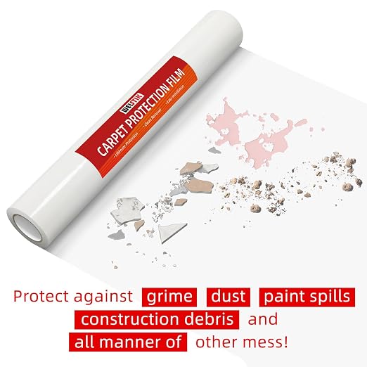 WELSTIK Clear Carpet Protector Film 24" x 200' Single Roll. Clean-Removing - Image 3