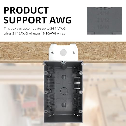 3-Gang Adjustable Outlet Box, 49 Cu.in., heat-resistant, dust-proof and - Image 3