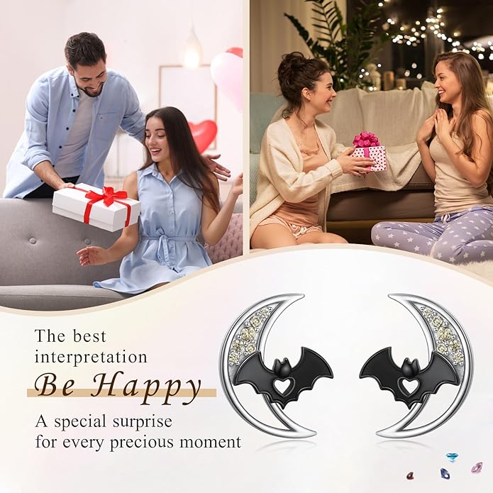 FLYOW 925 Sterling Silver Cute Animal Jewelry Hummingbird/Butterfly/Wolf/Corgi/Cat/Snake/Spider/Bat/Penguin/Bear/Opossum/Frog/Guinea Pig for Women Mother Friend Animal Lovers
