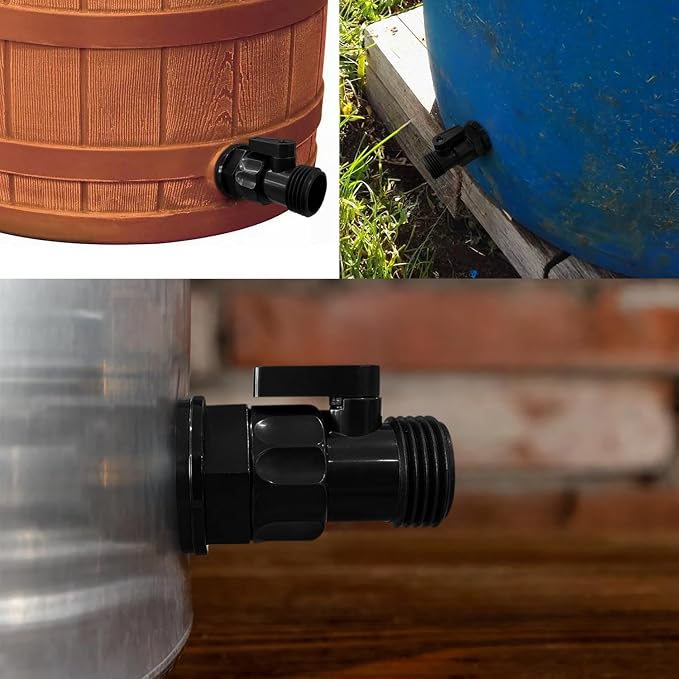 Rain Barrel Spigot Kit 4 Kit Water hose Shut-Off Ball Valve Plastic Garden Hose - Image 7
