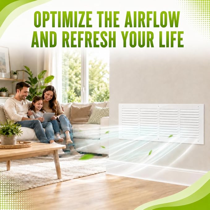 30" x 8" Return Air Grille Duct Opening, Ceiling Sidewall Floor Cold Air Intake - Image 7