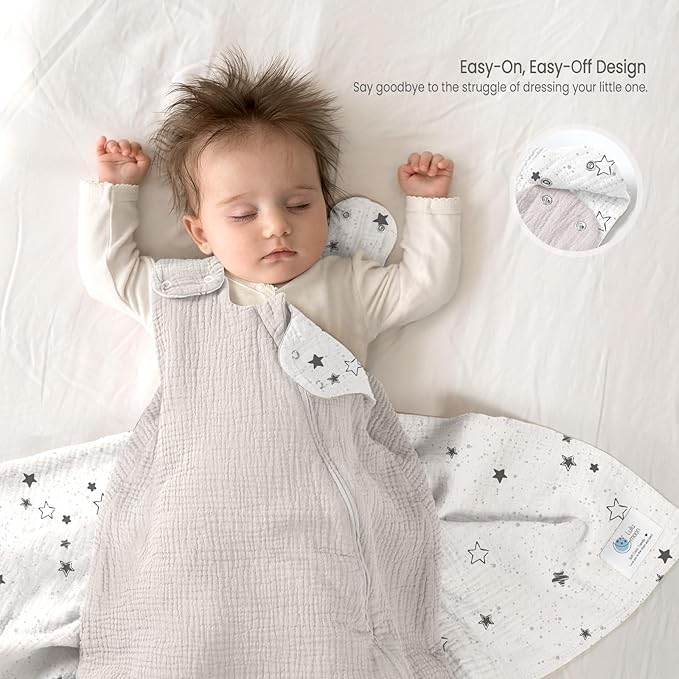 lulumoon Sleep Sack Muslin for Baby: Cotton Wearable Blanket for 15-24 Months - Soft Lightweight Ideal for Nursery Lounge Nighttime Naptime