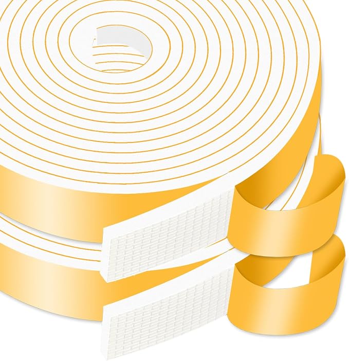 Door Seal Strip, High Density CR Insulation Tape, 1 in x 1/4 in x 26Ft | by MIKONIYA