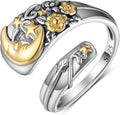 Thumb Rings for Women 925 Sterling Silver Adjustable Spoon Ring Vintage Thumb Jewelry Gifts for Women