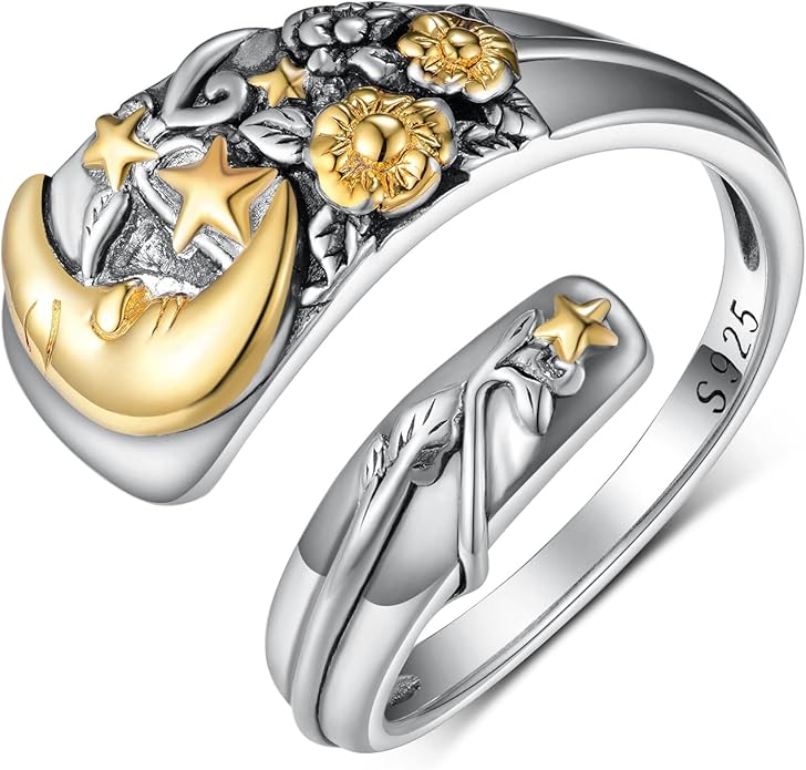 Thumb Rings for Women 925 Sterling Silver Adjustable Spoon Ring Vintage Thumb Jewelry Gifts for Women