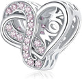 VOROCO 925 Sterling Silver mom Charm for Bracelets Necklaces pendant Charms,Infinity Love Heart Charms for Mother Birthday Christmas day Jewelry Gifts