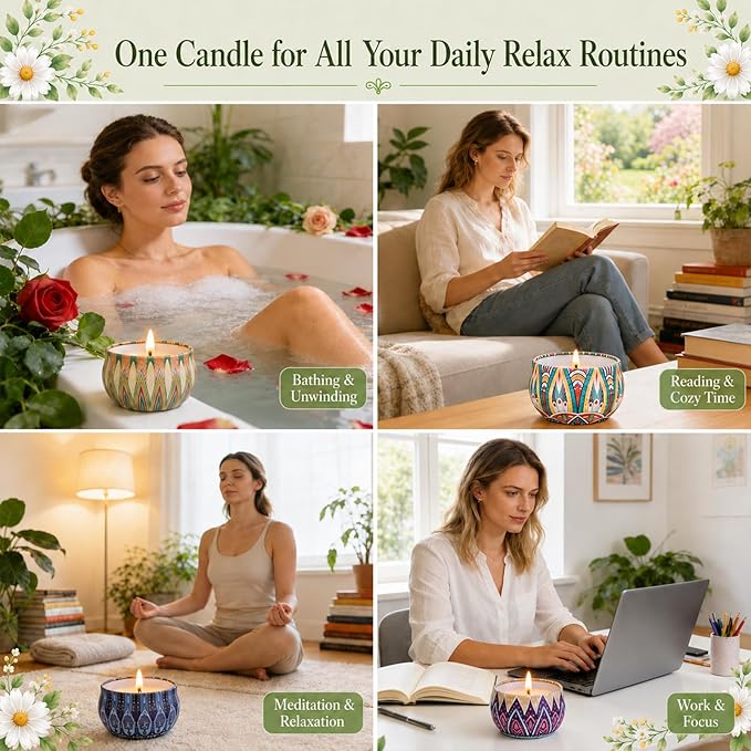 Scented Candles Gift Set for Women, 12 Pack | Natural Soy Wax, 300 Hrs Burning - Image 5