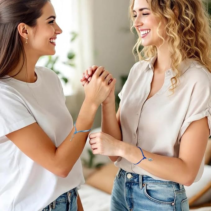 50Pcs Adjustable Braided Cord Colorful Waxed Thread Half Finished Bracelet with Jump Rings Knotting Bracelet Ropes for Wrist DIY Women Jewelry Friendship Bangle Decor 8.5-16cm Long-Blue
