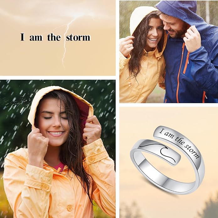 Adjustable Hope Rings 925 Sterling Silver Always with you Ring Inspirational Jewelry Encouragement Gifts for Women