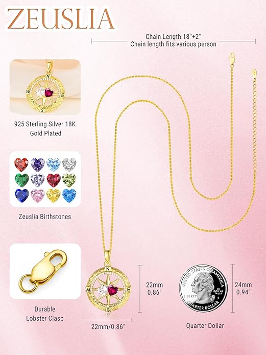 Valentine's Day Gifts for Wife 925 Sterling Silver Double Birthstone Pendant Necklaces I Love You for Always and Forever Necklace Anniversary Birthday Gifts for Wife Girlfriend Mom Her