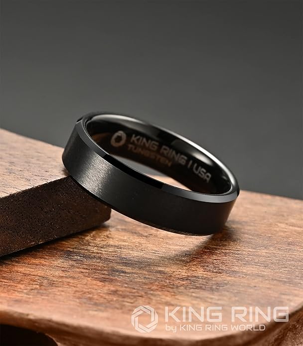 King Ring Tungsten 4/6/8/10mm Rings – Super Polished Matt Finish Tungsten Rings – Designed in USA