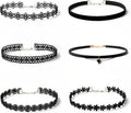 Black Goth Choker Necklace for Women,Black Elegantes Lace Chokers Set,Punk Jewelry Clothes Accessories
