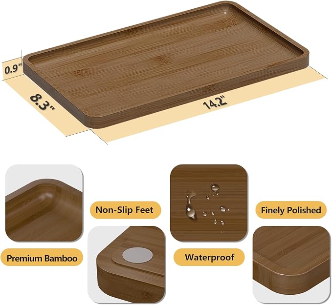 Weenson Bathroom Vanity Tray for Countertop Decor Perfume Makeup Toiletries - Image 4