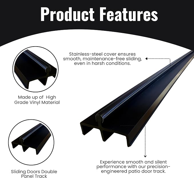 KC Hardware Premium Vinyl Sliding Door Track, Ideal Sliding Glass Door Track - Image 3