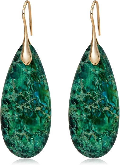 Natural Stone Earrings Waterdrop Stone Dangle Earrings for Women