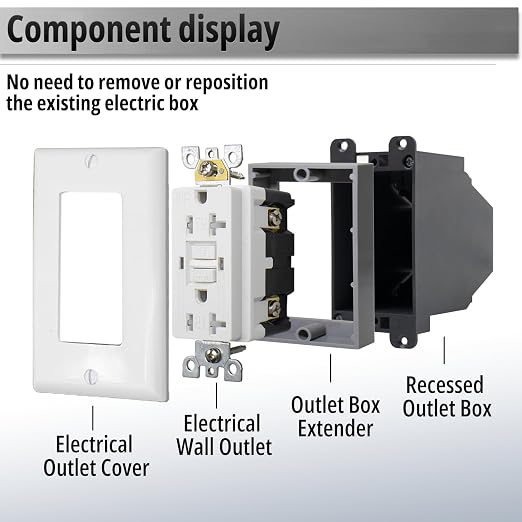 HXH Single Gang Receptacle Outlet Box Extender, 1/2 Inch, 10 Pack | - Image 7
