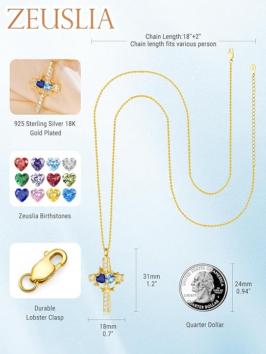 Valentine's Day Gifts for Wife 925 Sterling Silver Double Birthstone Pendant Necklaces I Love You for Always and Forever Necklace Anniversary Birthday Gifts for Wife Girlfriend Mom Her